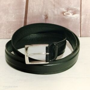 Dockers Sz 42 Men's Black Leather Belt Silver Belt Adjustable Classic Business